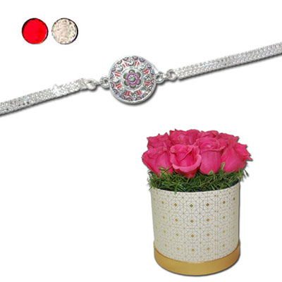 "Rakhi with Flowers - code F04 - Click here to View more details about this Product